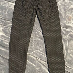 Black Textured Leggings